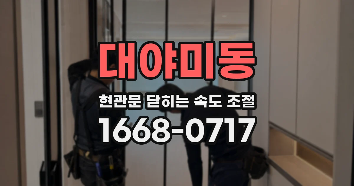 대야미동 현관문 닫히는 속도 조절