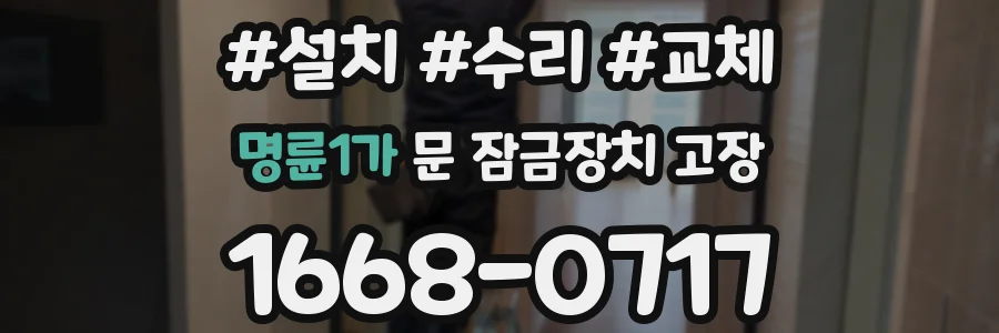 명륜1가 문 잠금장치 고장