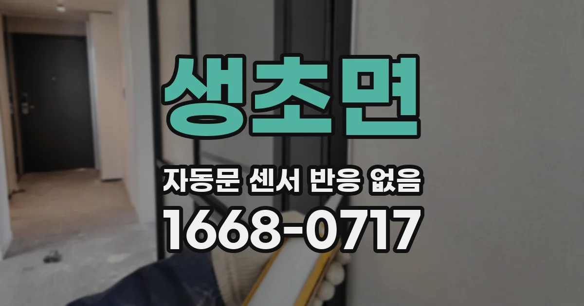 생초면 자동문 센서 반응 없음