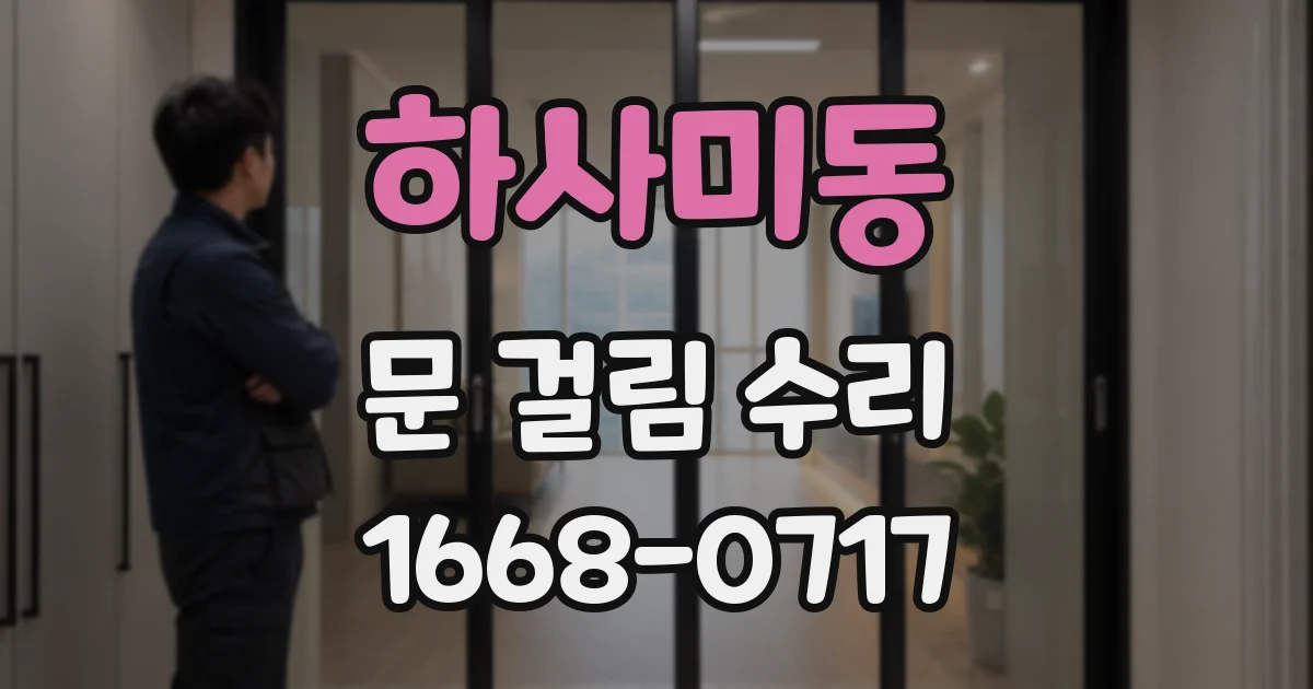 하사미동 문 걸림 수리