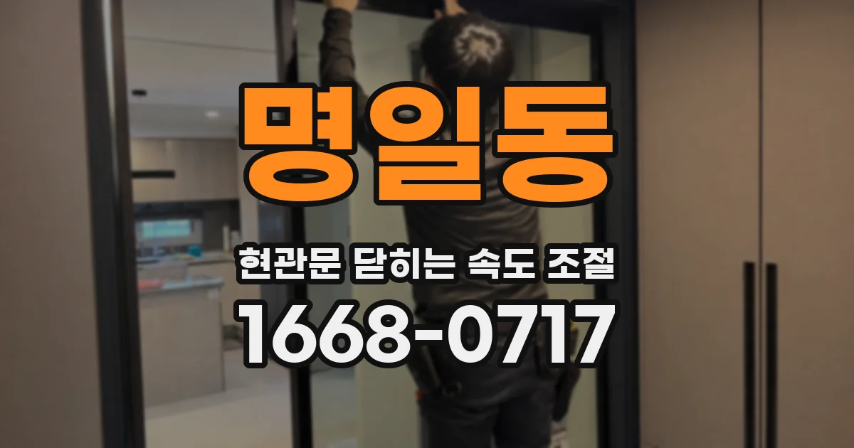 명일동 현관문 닫히는 속도 조절