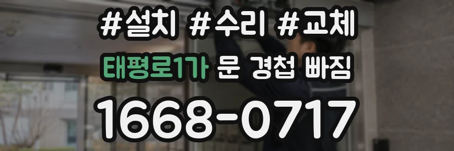 태평로1가 문 경첩 빠짐