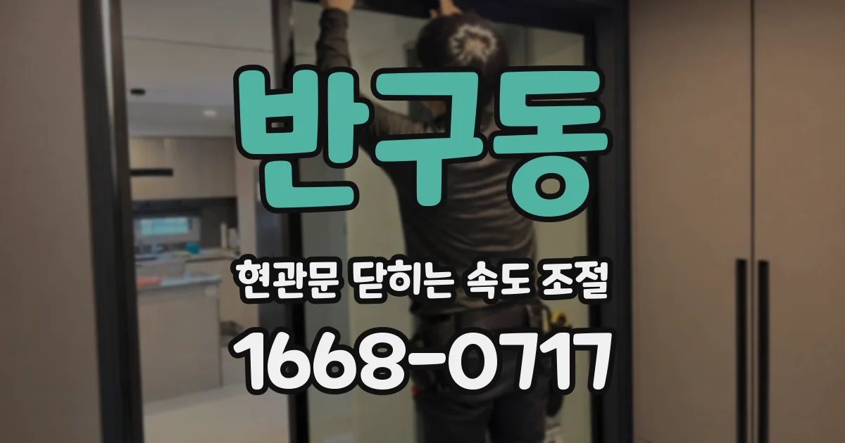 반구동 현관문 닫히는 속도 조절