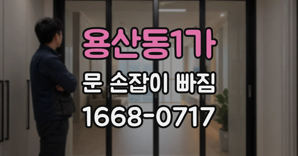 용산동1가 문 손잡이 빠짐