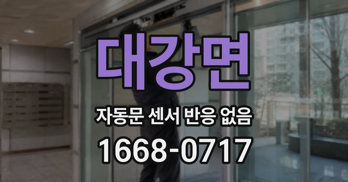 대강면 자동문 센서 반응 없음