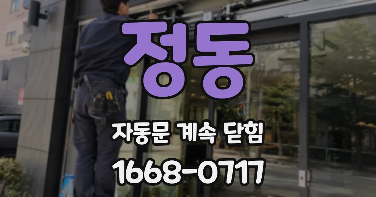 정동 자동문 계속 닫힘