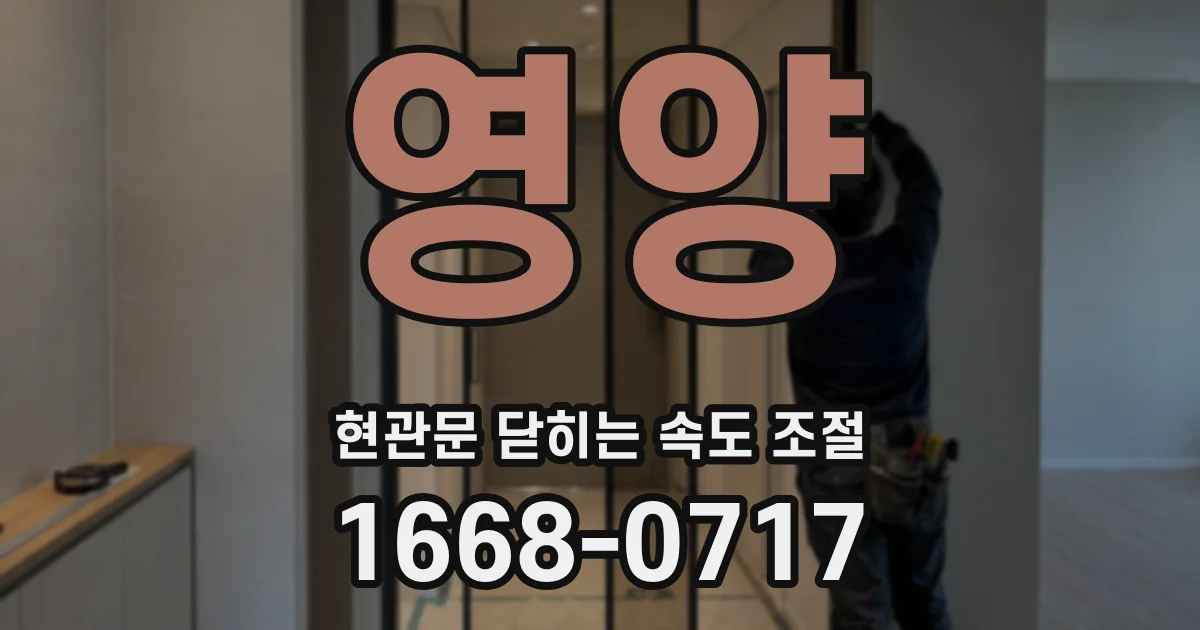 영양 현관문 닫히는 속도 조절