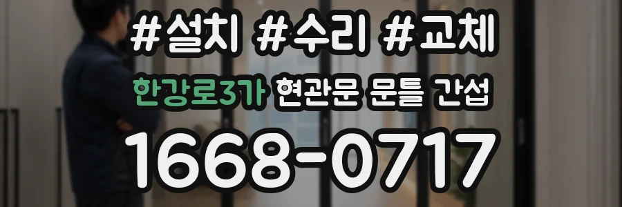 한강로3가 현관문 문틀 간섭