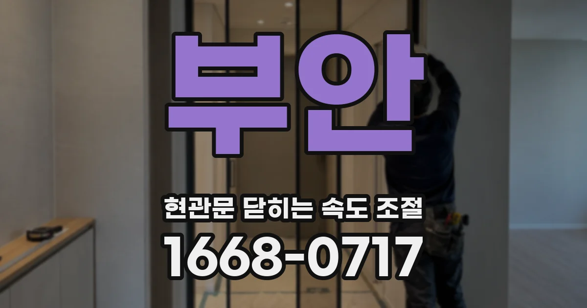 부안 현관문 닫히는 속도 조절