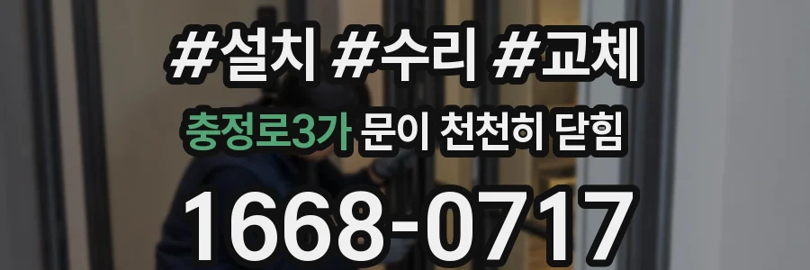 충정로3가 문이 천천히 닫힘