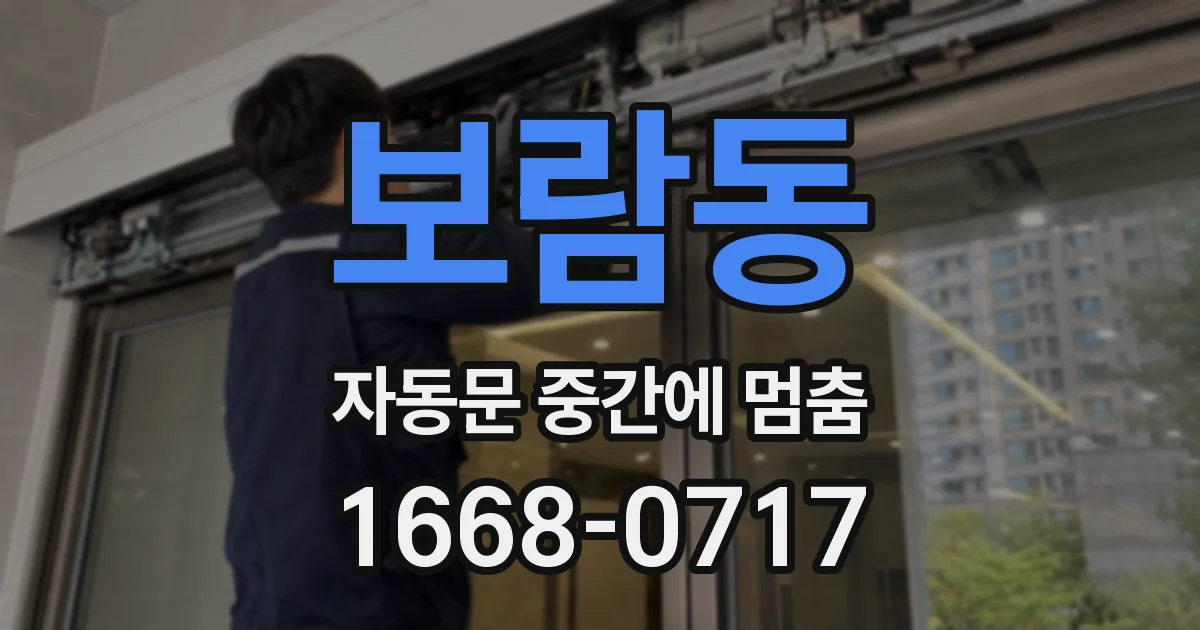 보람동 자동문 중간에 멈춤