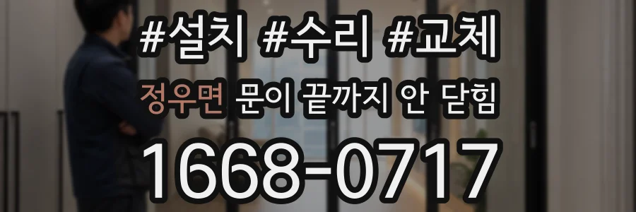 정우면 문이 끝까지 안 닫힘