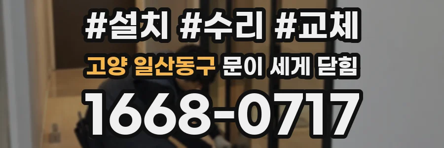 고양 일산동구 문이 세게 닫힘