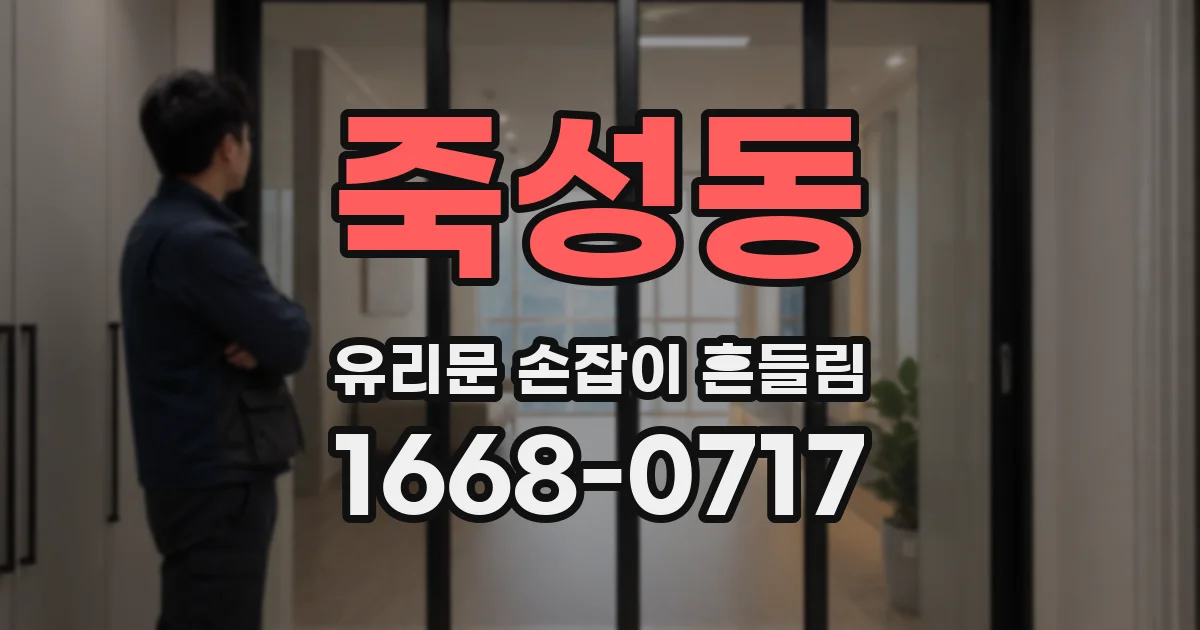 죽성동 유리문 손잡이 흔들림