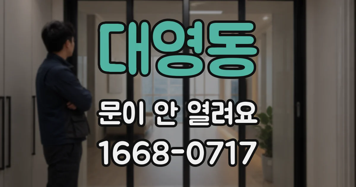 대영동 문이 안 열려요