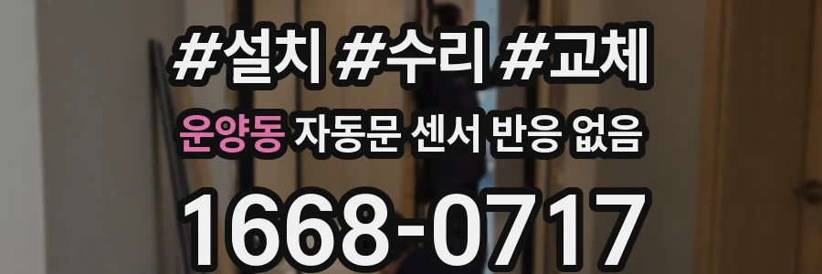 운양동 자동문 센서 반응 없음