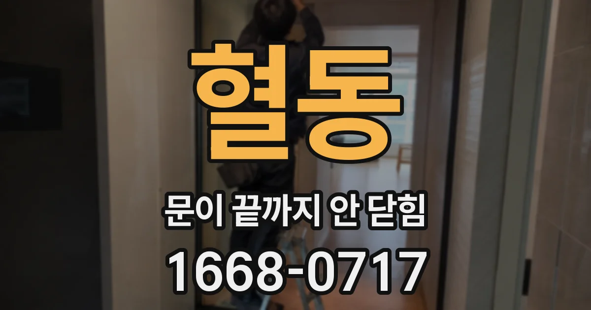 혈동 문이 끝까지 안 닫힘
