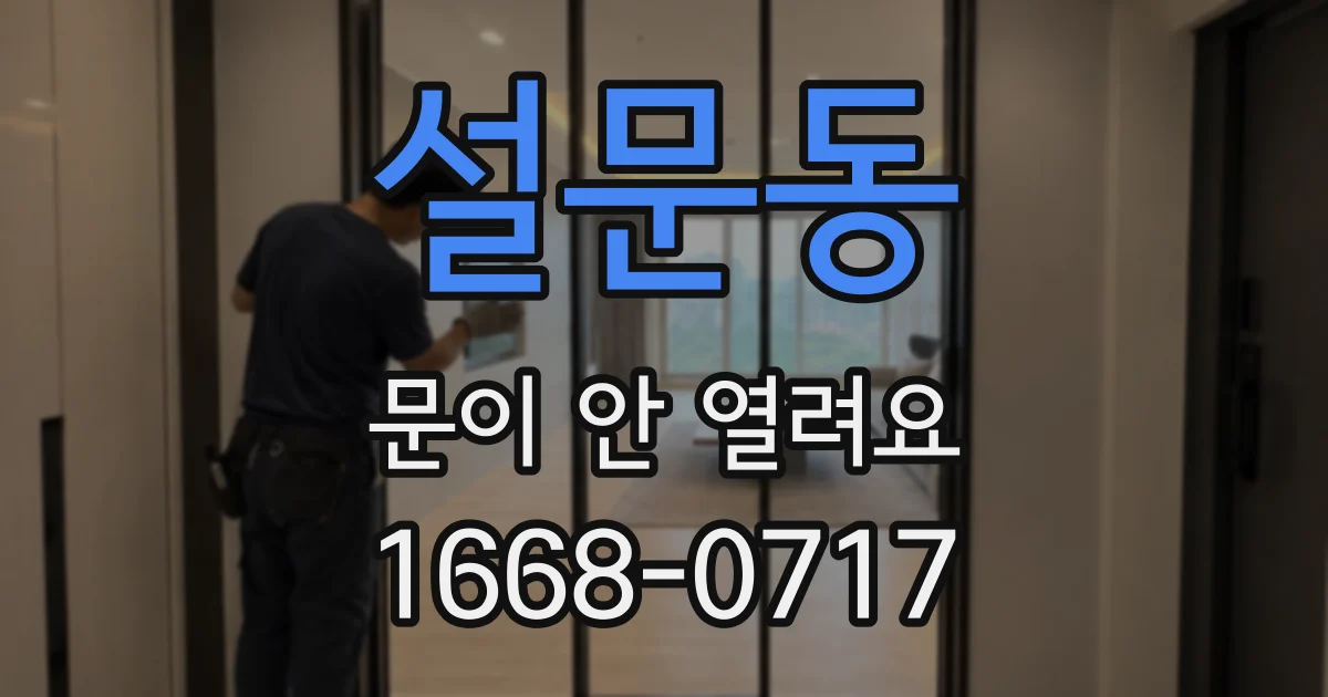 설문동 문이 안 열려요