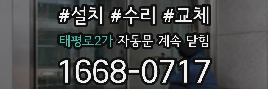 태평로2가 자동문 계속 닫힘