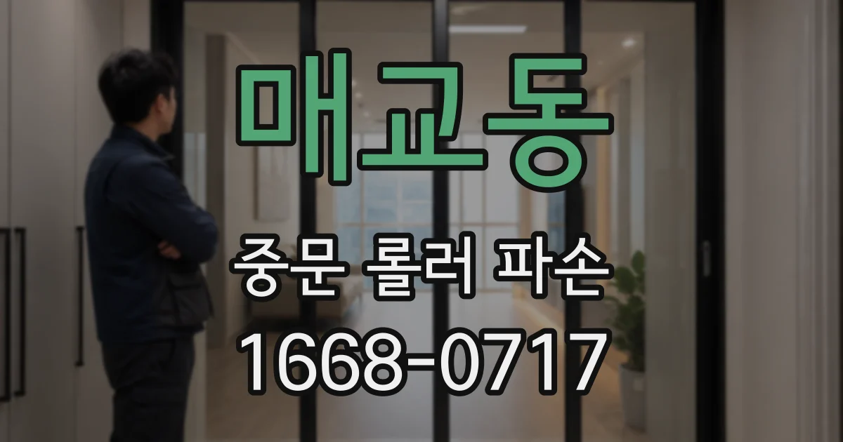 매교동 중문 롤러 파손
