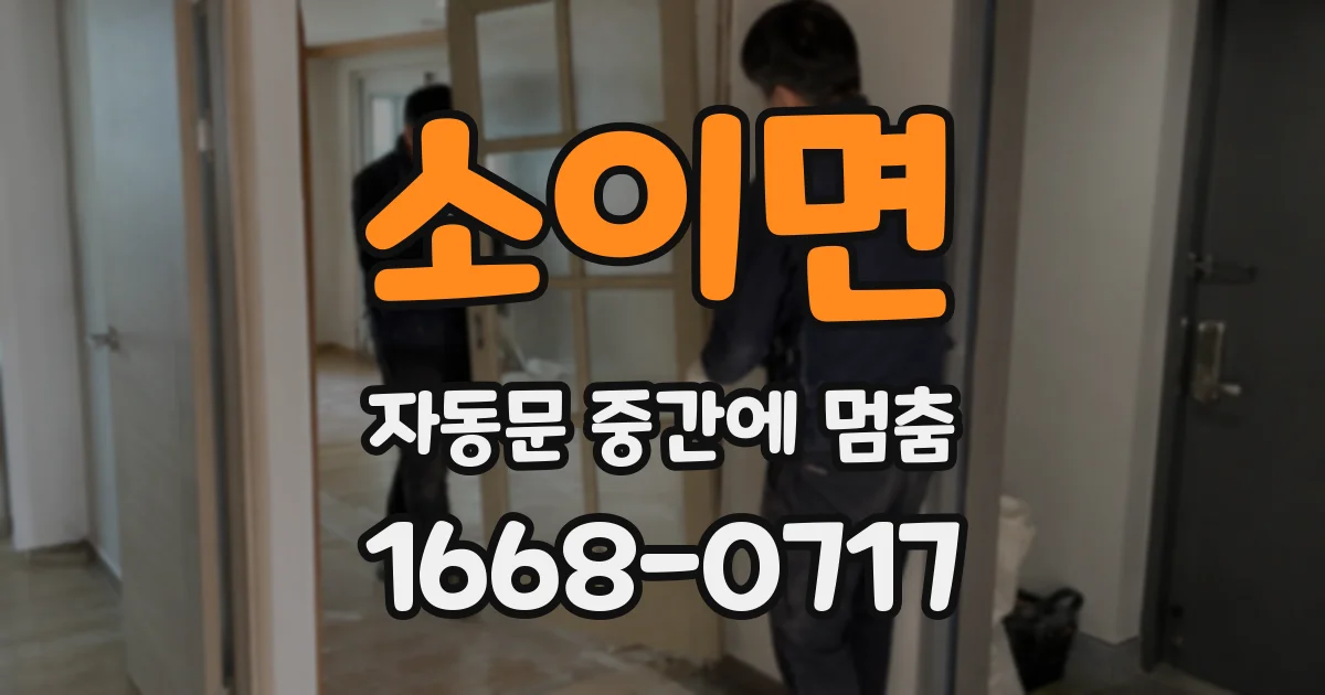 소이면 자동문 중간에 멈춤