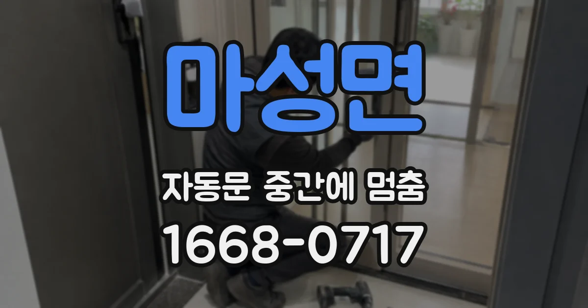 마성면 자동문 중간에 멈춤