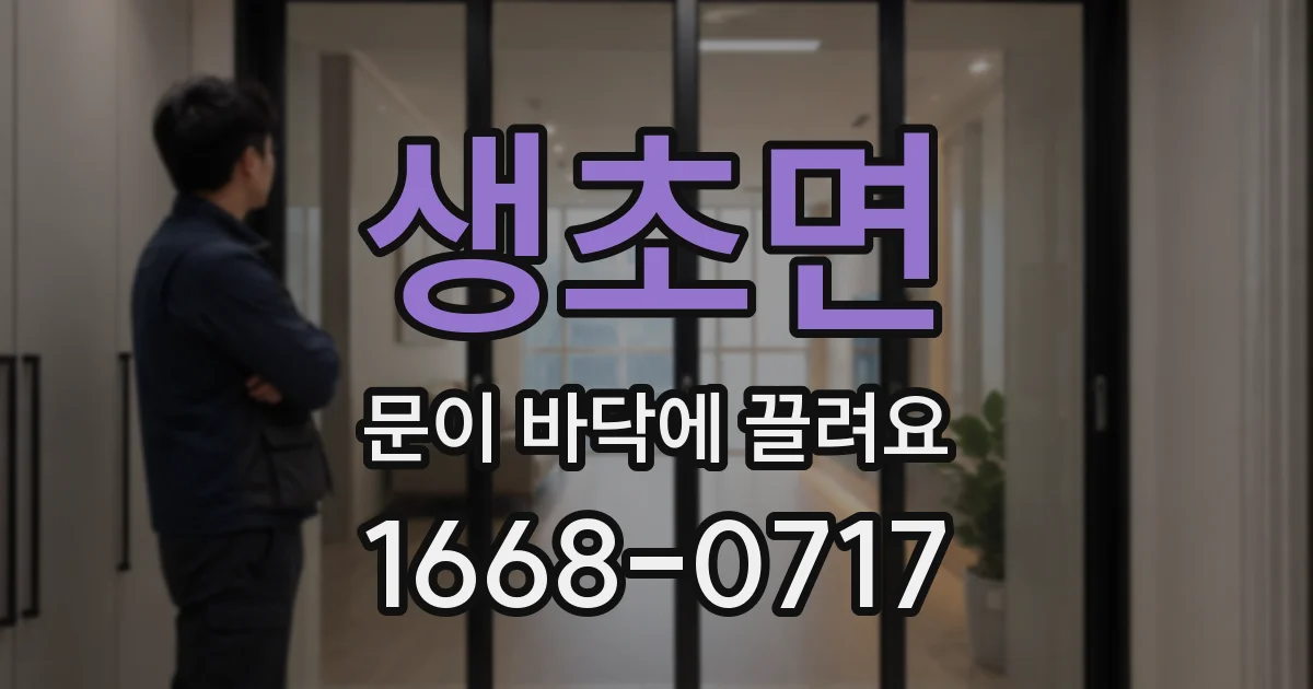 생초면 문이 바닥에 끌려요
