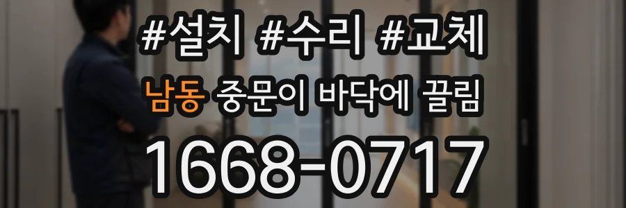 남동 중문이 바닥에 끌림