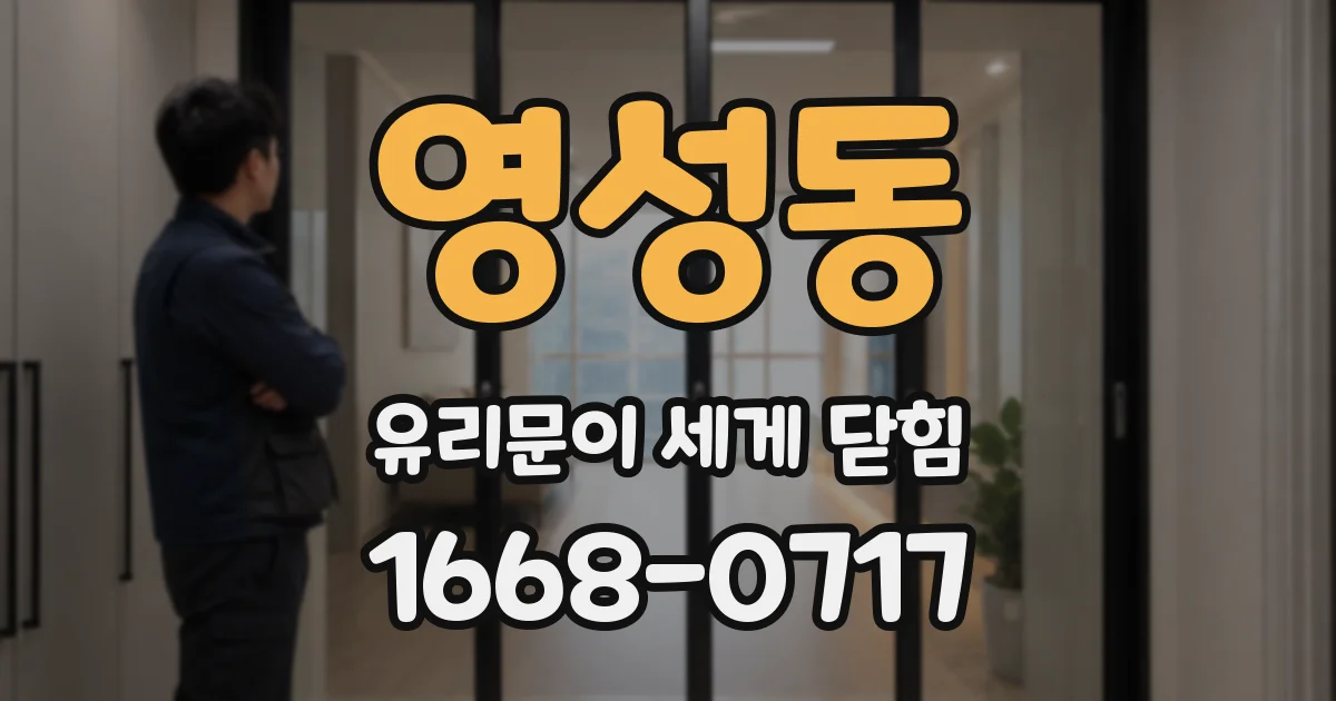 영성동 유리문이 세게 닫힘