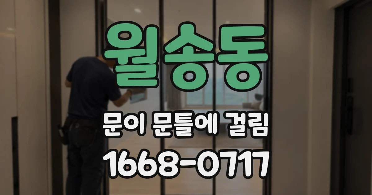 월송동 문이 문틀에 걸림