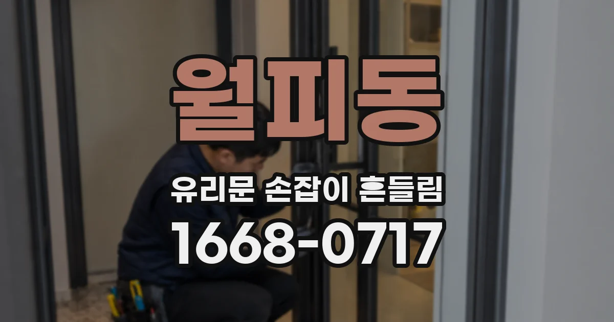 월피동 유리문 손잡이 흔들림
