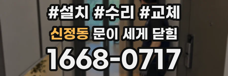 신정동 문이 세게 닫힘
