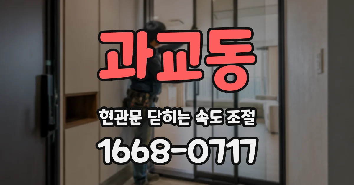 과교동 현관문 닫히는 속도 조절