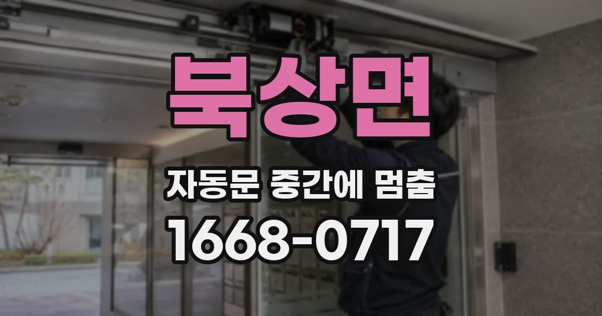 북상면 자동문 중간에 멈춤