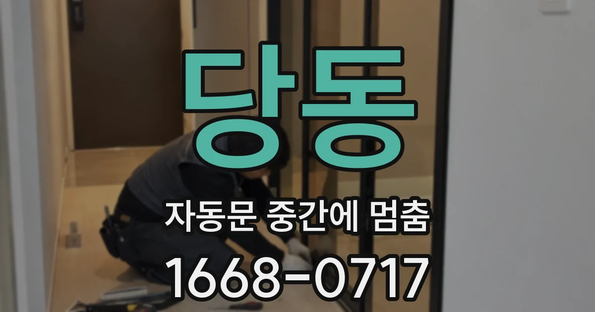 당동 자동문 중간에 멈춤
