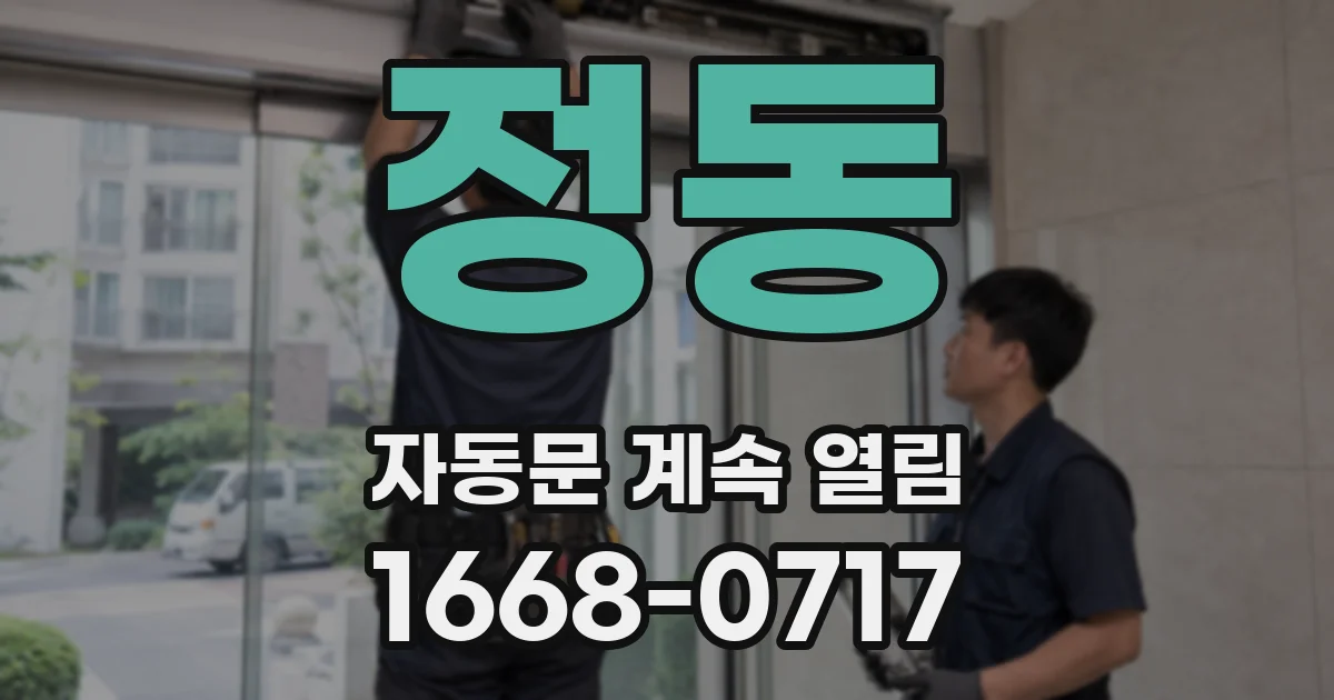 정동 자동문 계속 열림