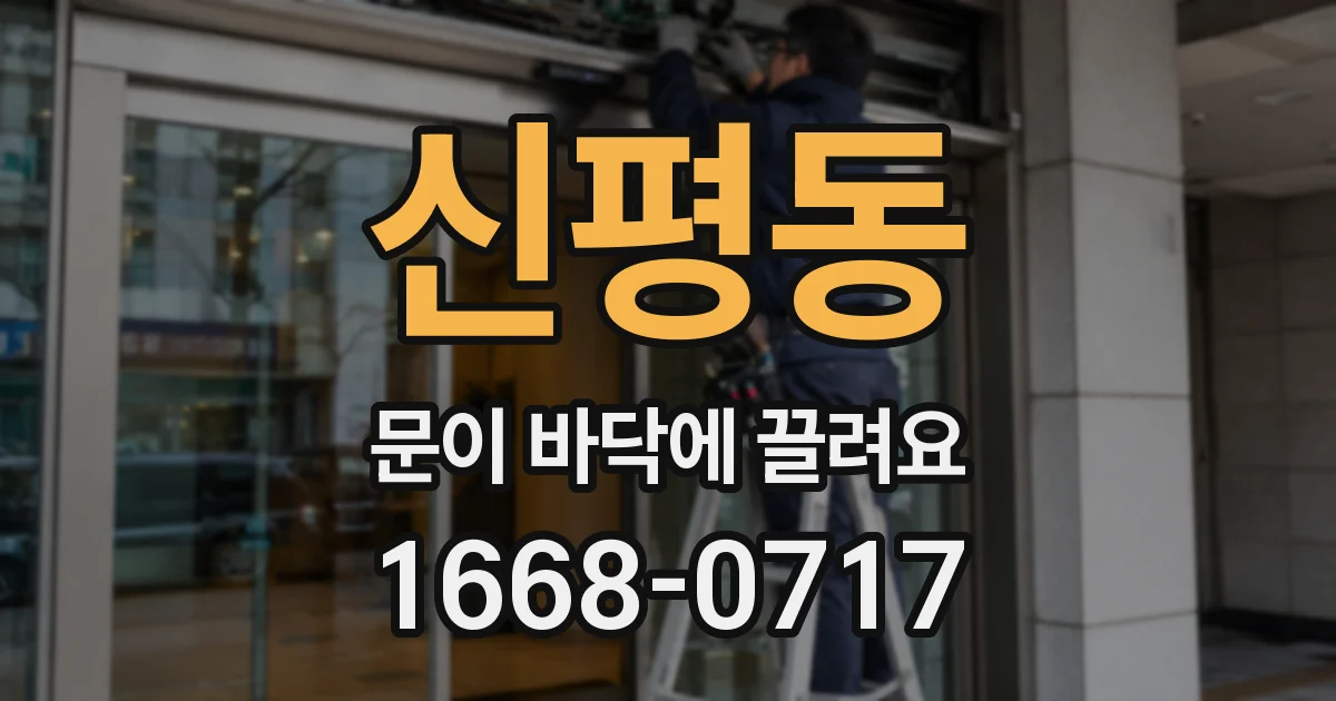 신평동 문이 바닥에 끌려요