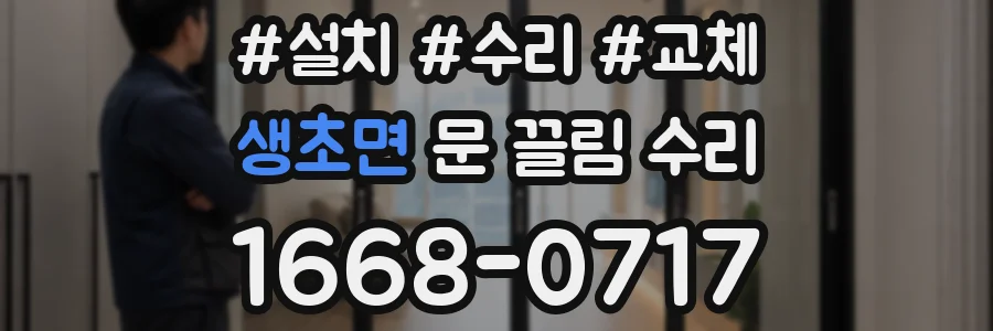 생초면 문 끌림 수리