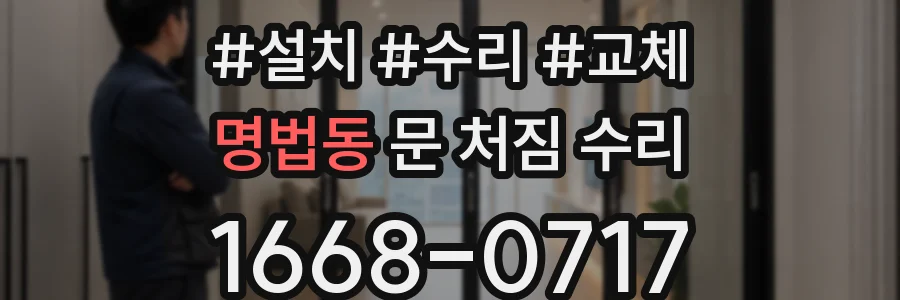 명법동 문 처짐 수리