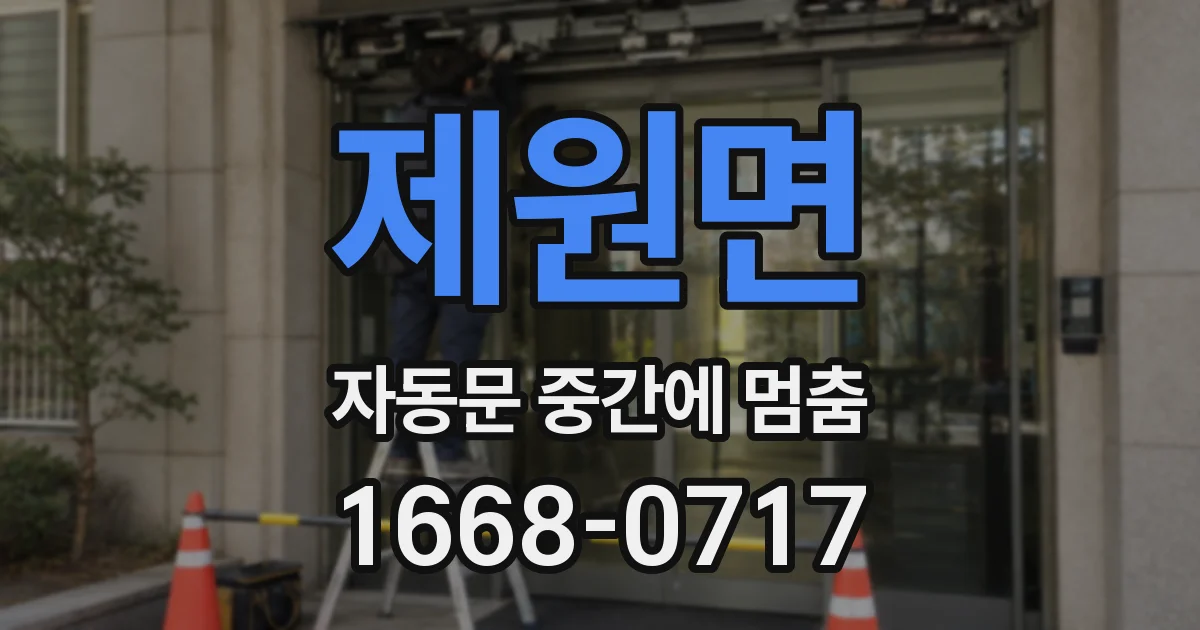제원면 자동문 중간에 멈춤