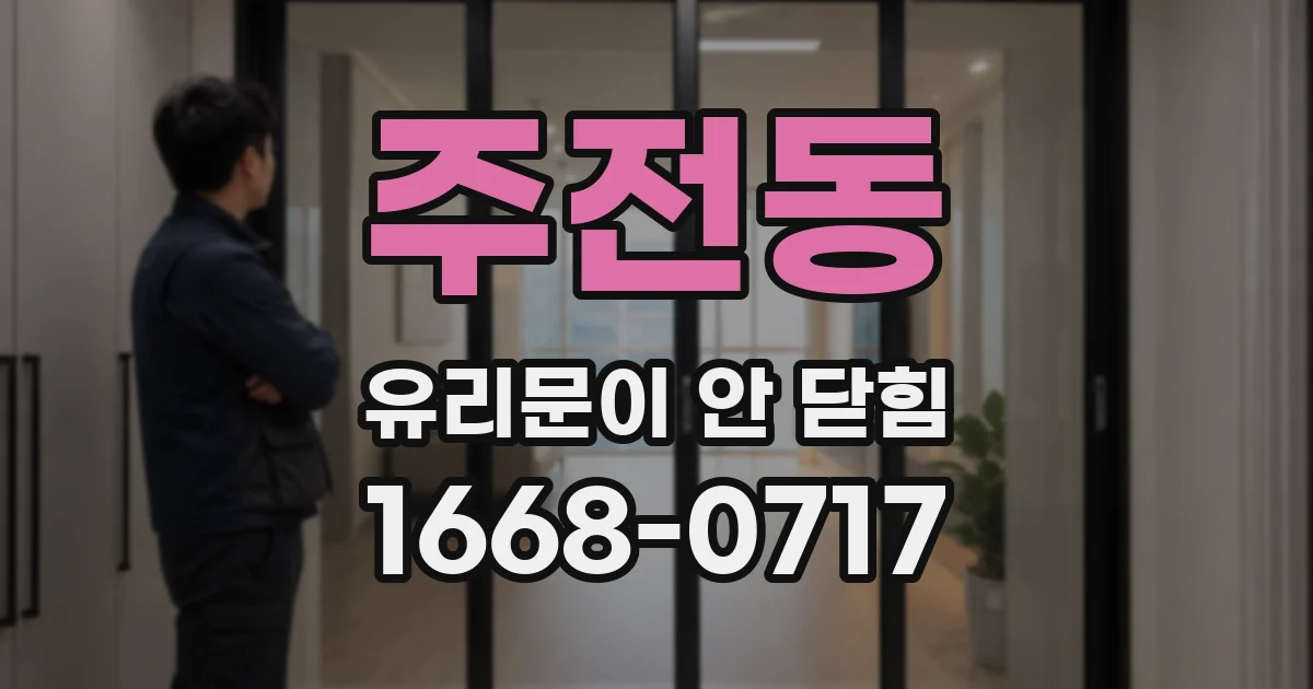 주전동 유리문이 안 닫힘