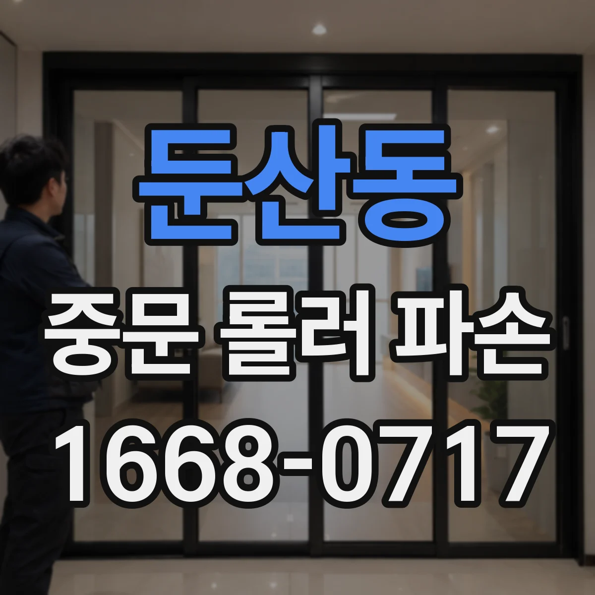 둔산동 중문 롤러 파손