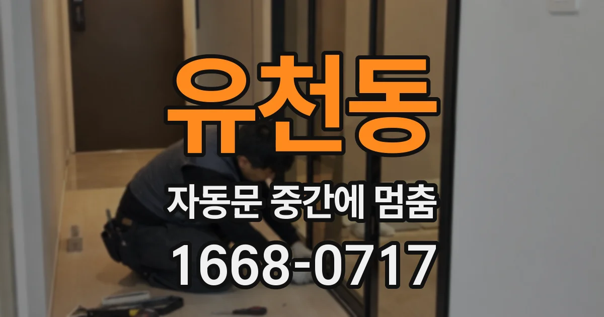 유천동 자동문 중간에 멈춤