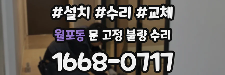 월포동 문 고정 불량 수리