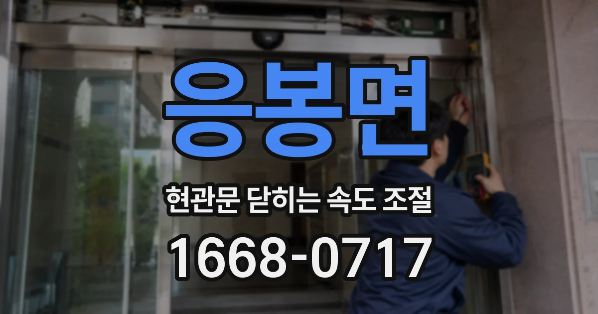 응봉면 현관문 닫히는 속도 조절