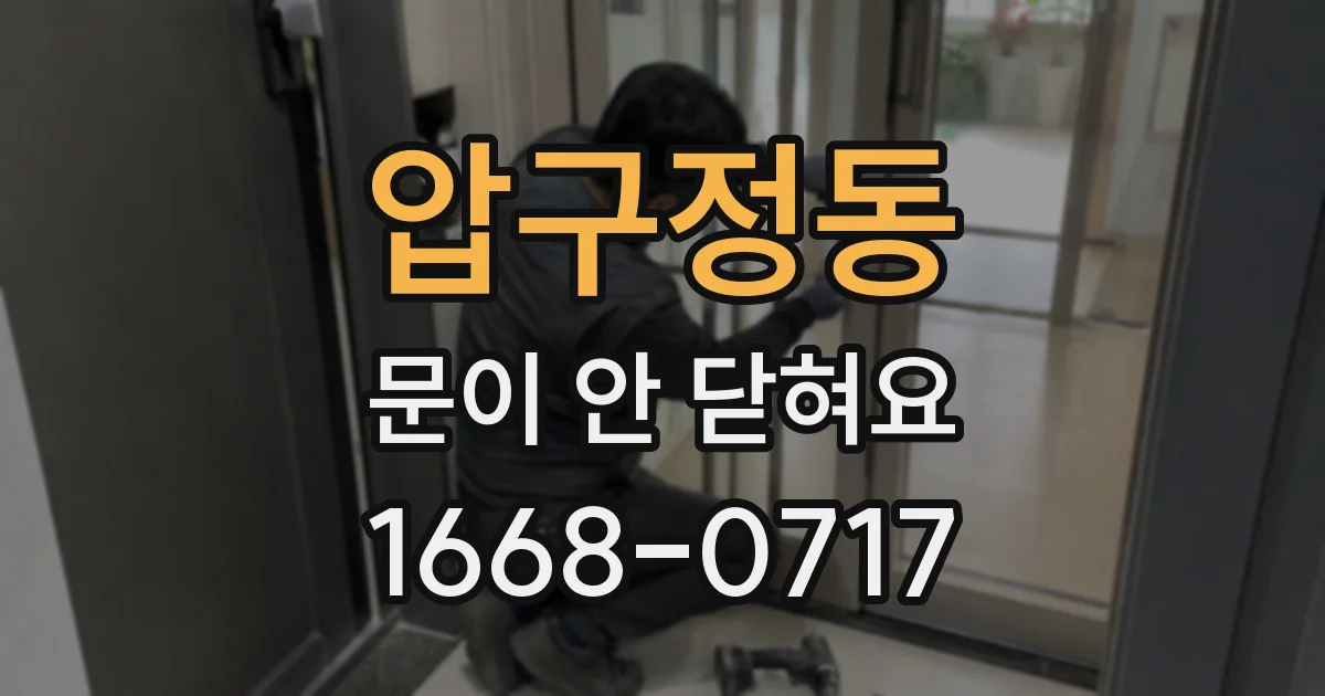압구정동 문이 안 닫혀요