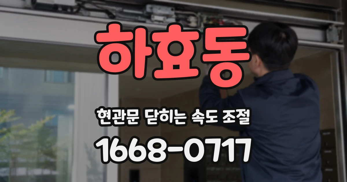 하효동 현관문 닫히는 속도 조절