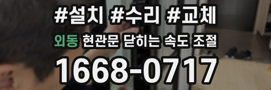 외동 현관문 닫히는 속도 조절