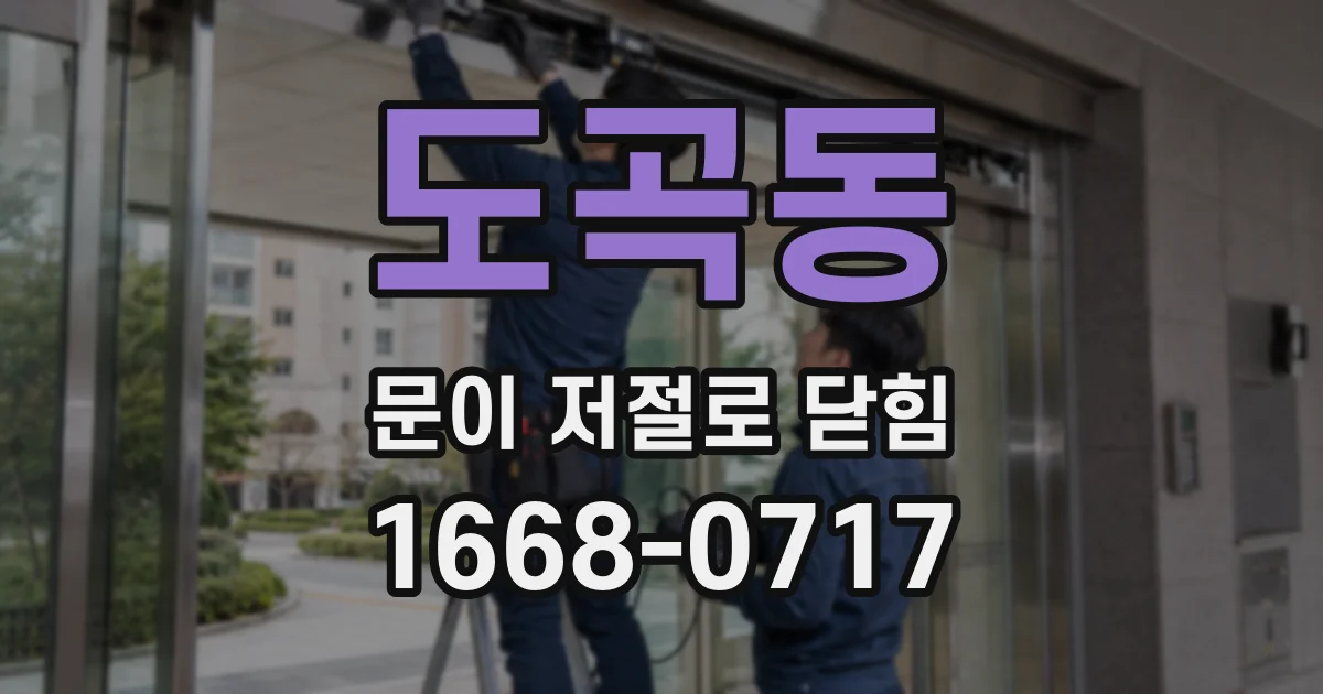 도곡동 문이 저절로 닫힘