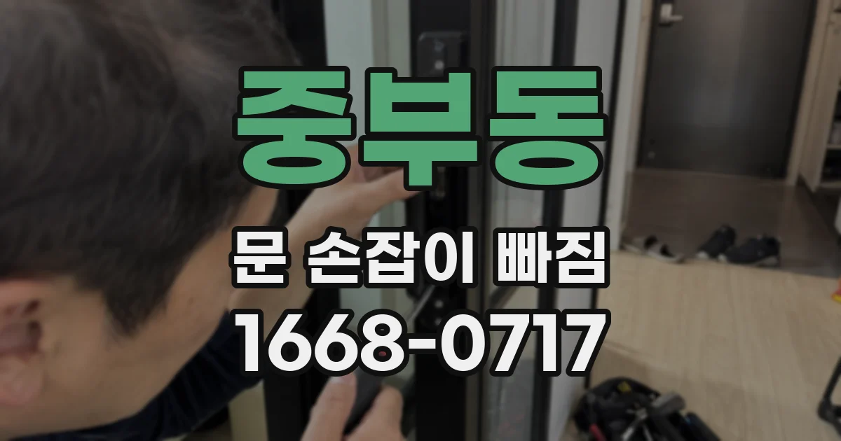 중부동 문 손잡이 빠짐